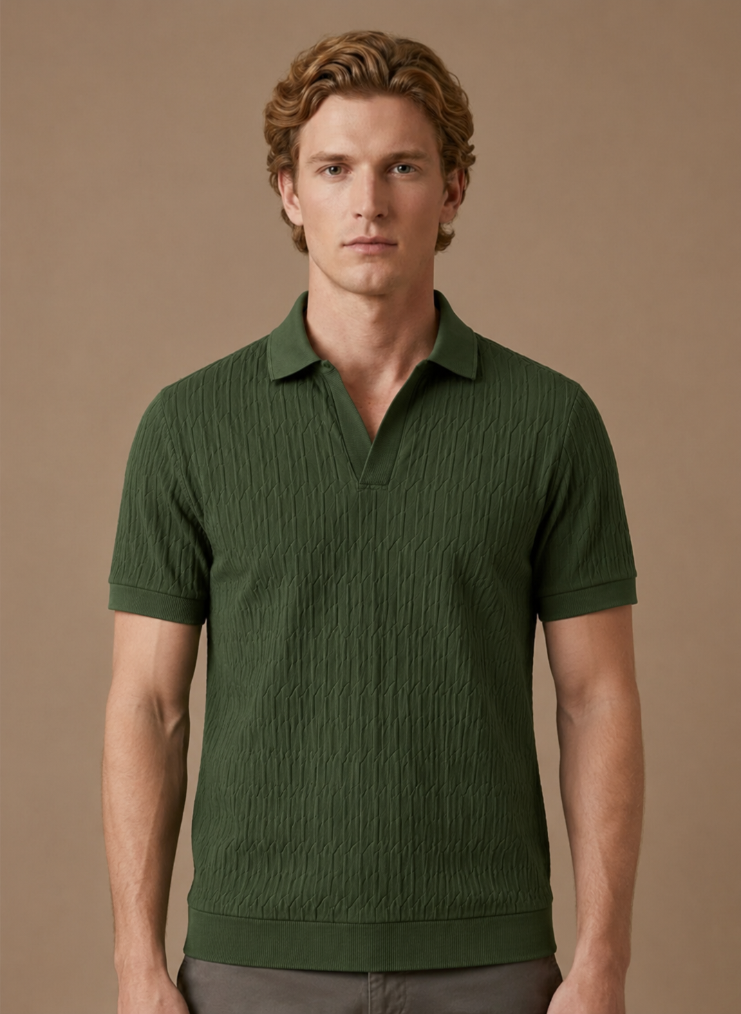 Men's Luxury Knit Polo Shirt – Soft Textured Summer | Areleon