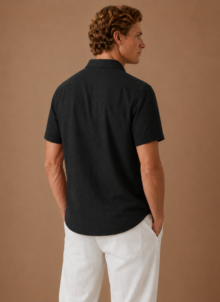Men's Short Sleeve Linen Style Cotton Shirt – Smart Casual | Areleon