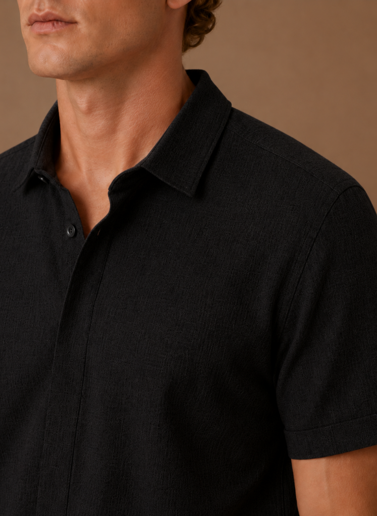 Men's Short Sleeve Linen Style Cotton Shirt – Smart Casual | Areleon