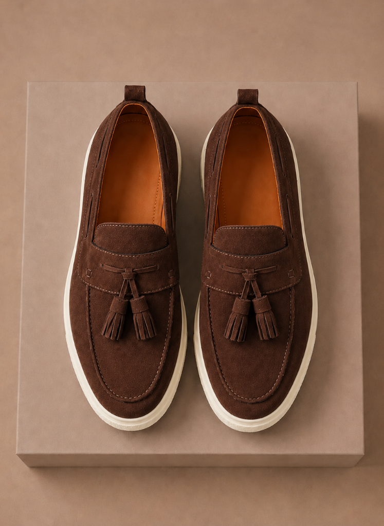 Men's Tassel Loafer Sneakers – Suede Casual Slip-On | Areleon