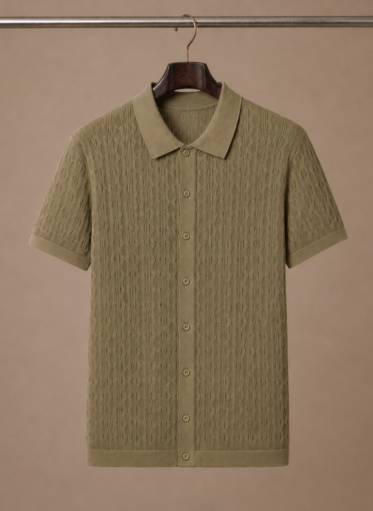 Men's Textured Polo Shirt – Breathable Smart Casual | Areleon