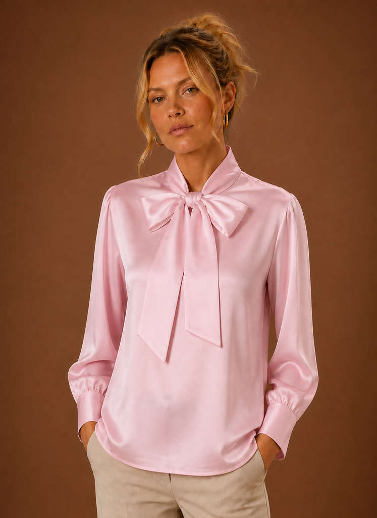 Front view of women's V-neck sweater on a mannequin showing the V-neckline and relaxed silhouette
