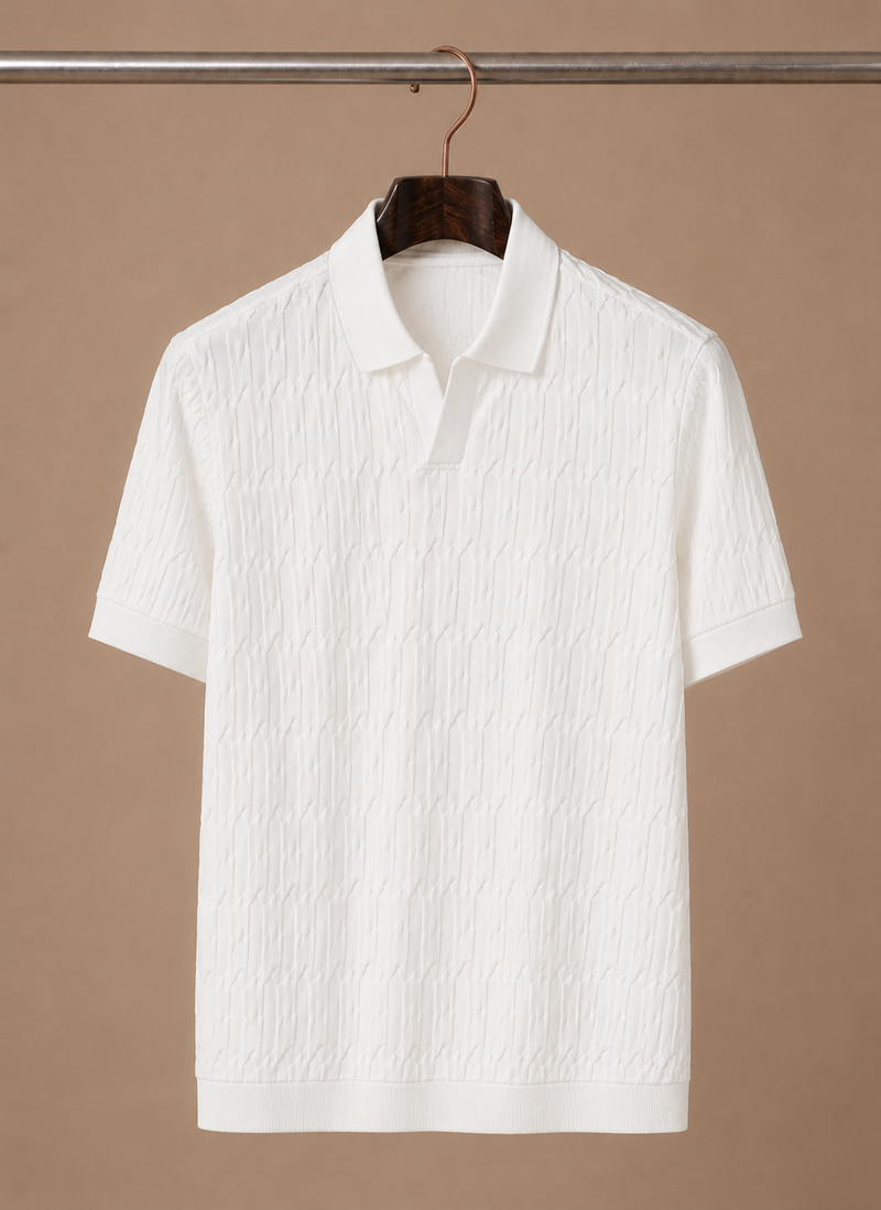 Men's Luxury Knit Polo Shirt – Soft Textured Summer | Areleon