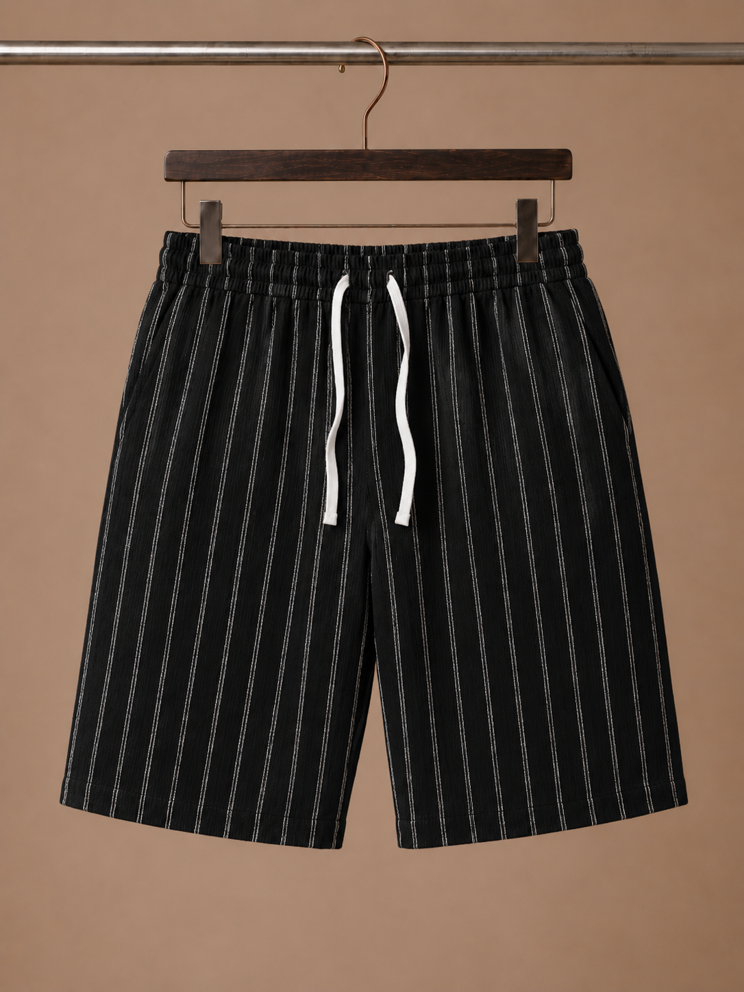 Men's Linen Style Drawstring Shorts – Striped Relaxed Fit | Areleon