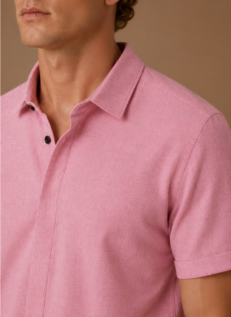 Men's Short Sleeve Linen Style Cotton Shirt – Smart Casual | Areleon