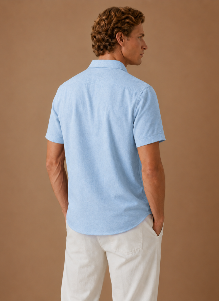 Men's Short Sleeve Linen Style Cotton Shirt – Smart Casual | Areleon