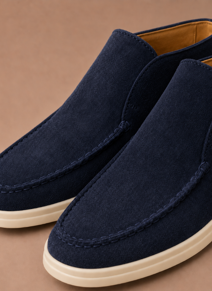 Men's Suede Ankle Loafers – Smart Casual Moc-Toe | Areleon