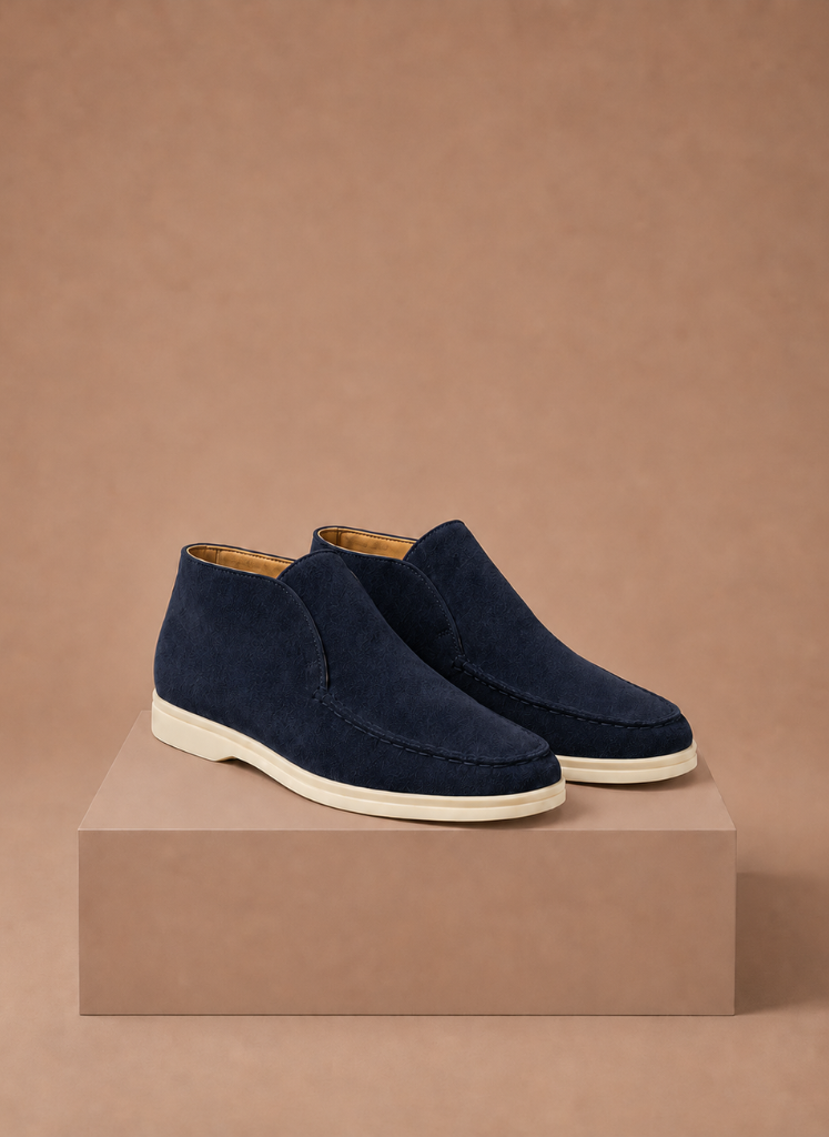 Men's Suede Ankle Loafers – Smart Casual Moc-Toe | Areleon
