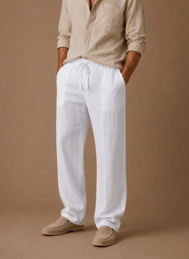 Men's Linen Blend Trousers – Lightweight Smart Casual | Areleon
