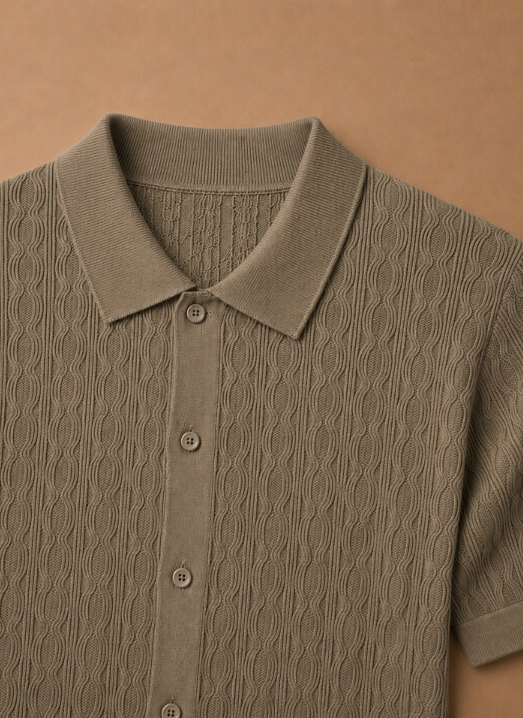 Men's Textured Polo Shirt – Breathable Smart Casual | Areleon