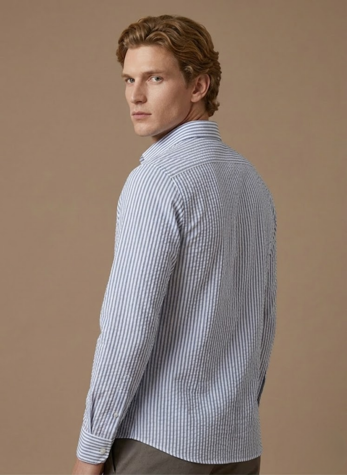 Men's Seersucker Striped Shirt – Breathable Summer Linen | Areleon
