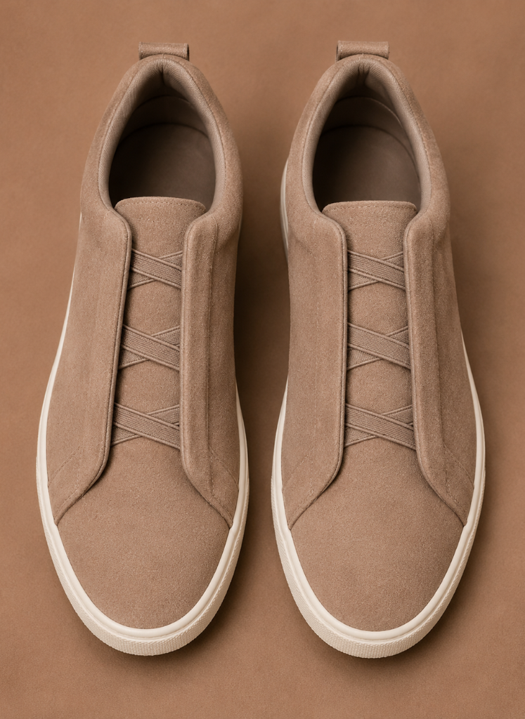 Men's Laceless Suede Sneakers – Slip-On Casual Shoes | Areleon