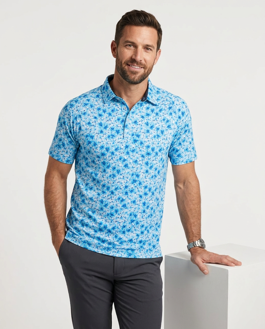 Men's Performance Hawaiian Floral Polo