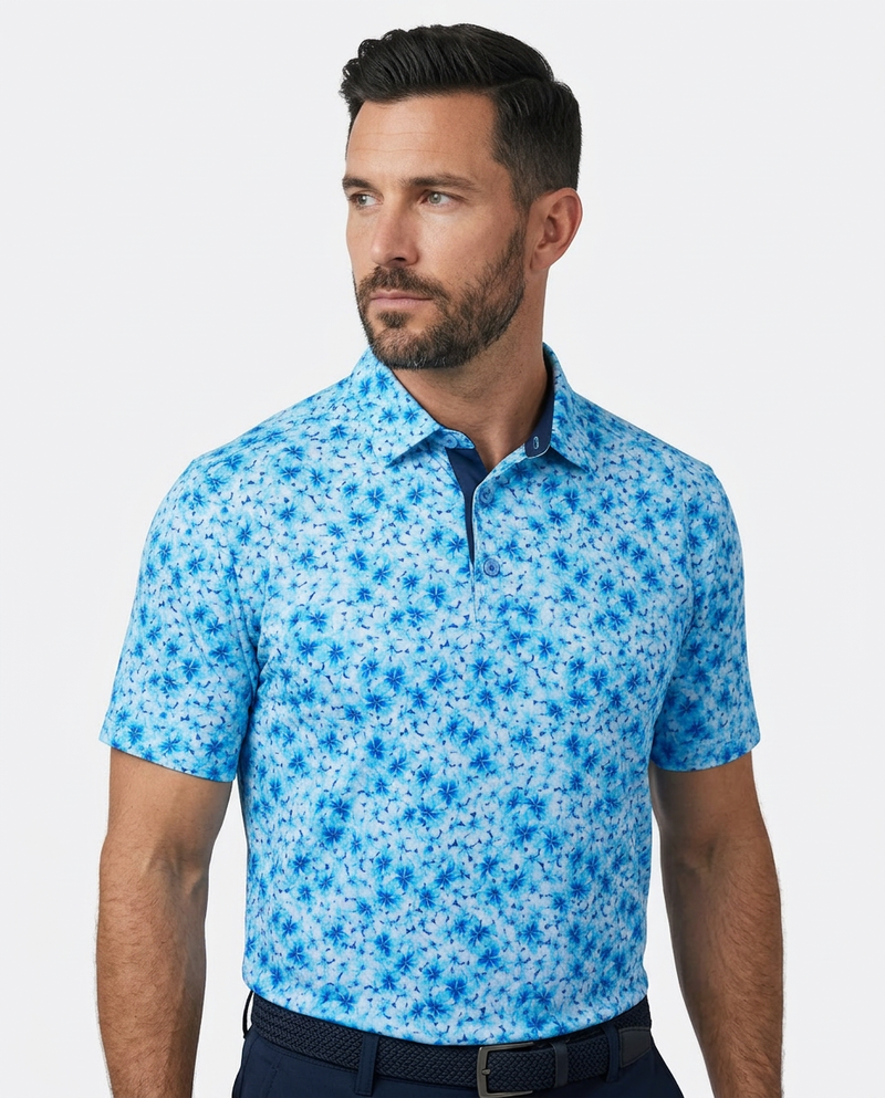 Men's Performance Hawaiian Floral Polo