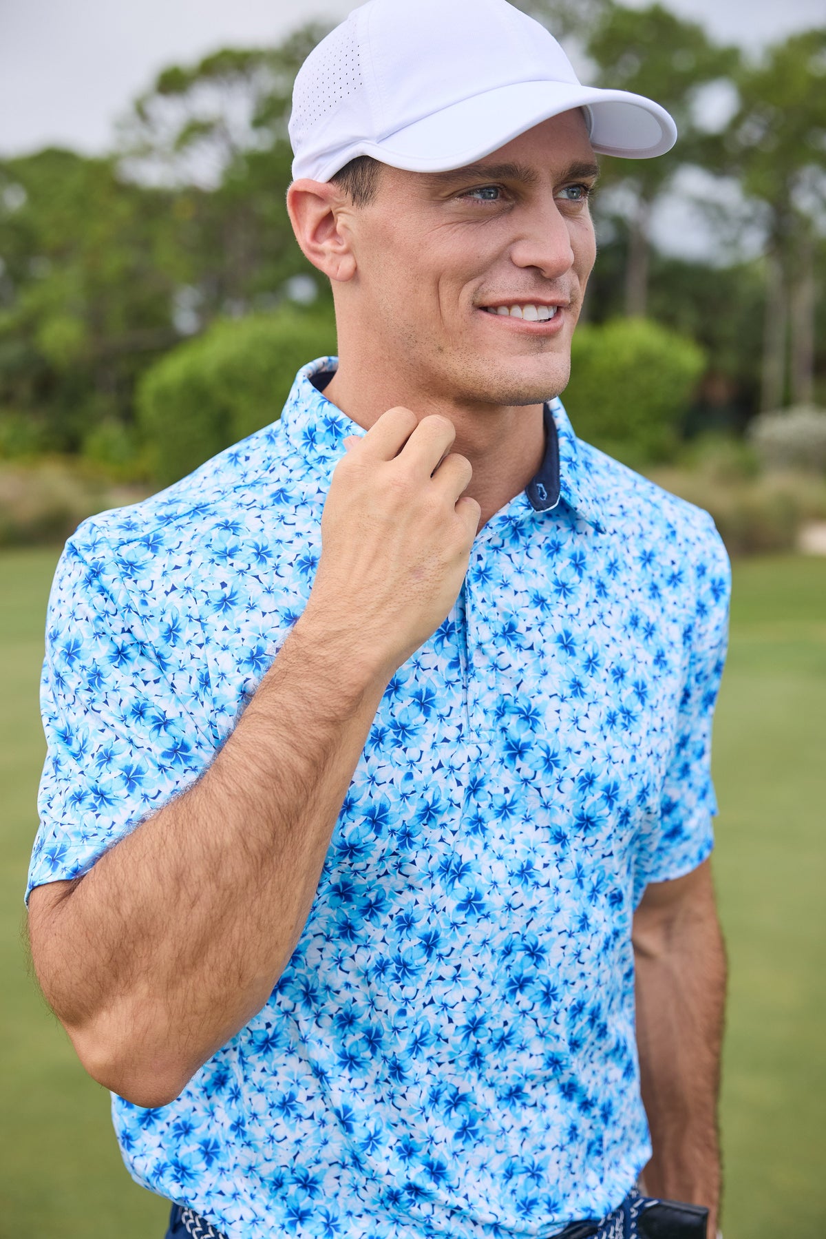 Men's Performance Hawaiian Floral Polo