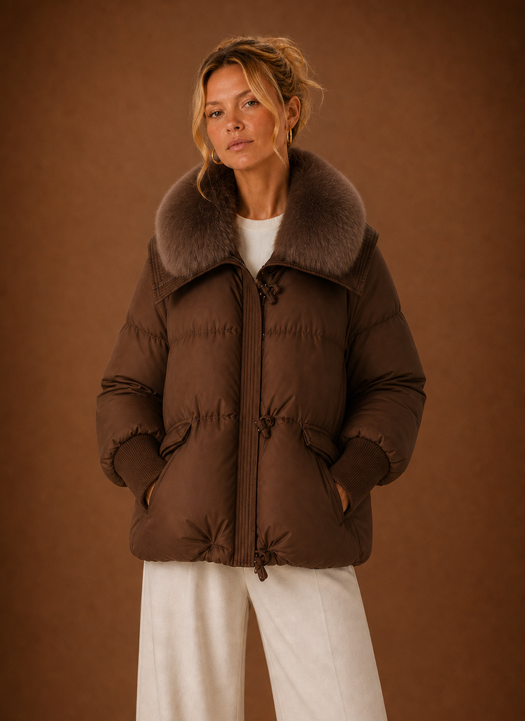Front view of the Areleon women's winter parka coat on a neutral background
